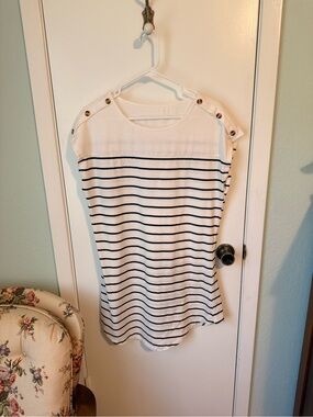 Striped Button-Shoulder Women’s dress